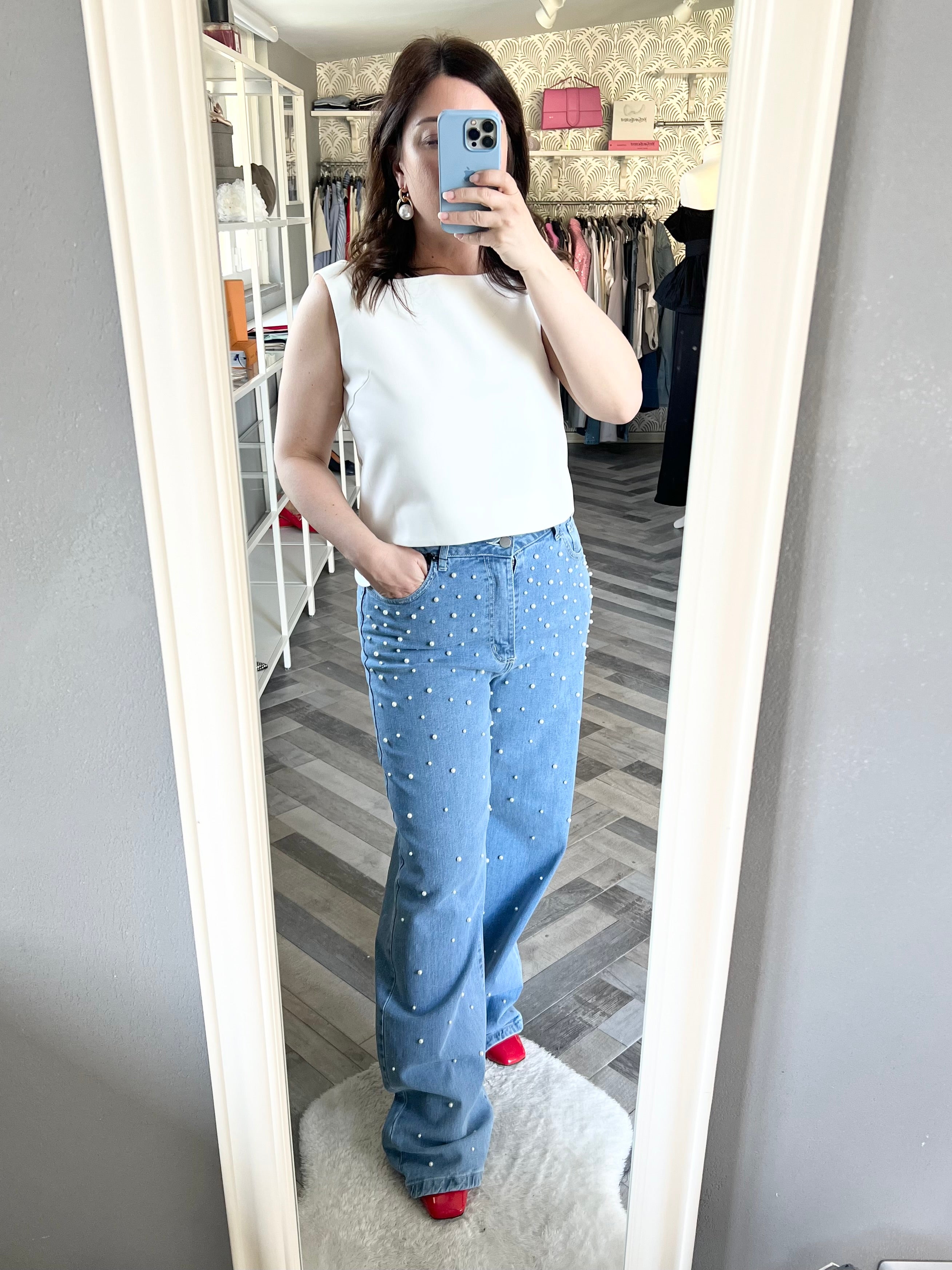 Lumina jeans perle