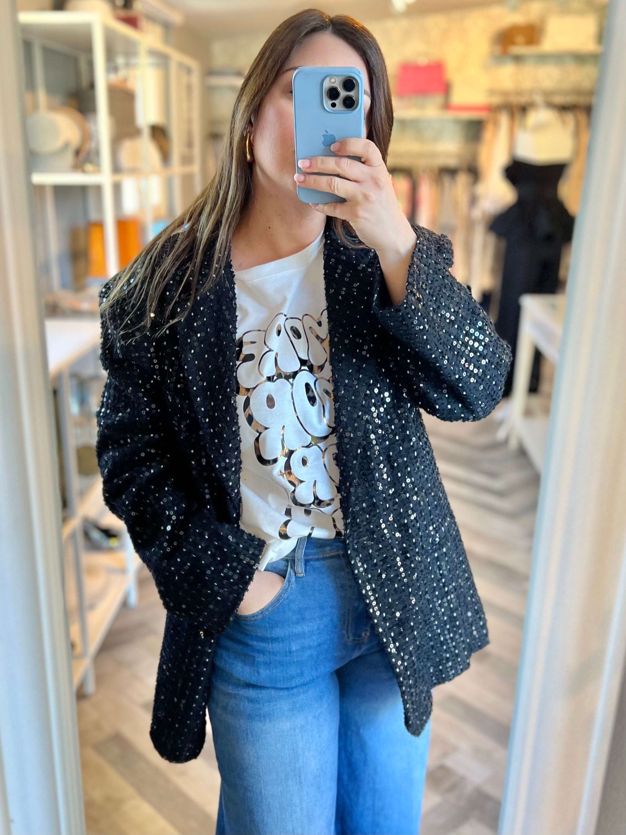 Lumina blazer tweed paillettes