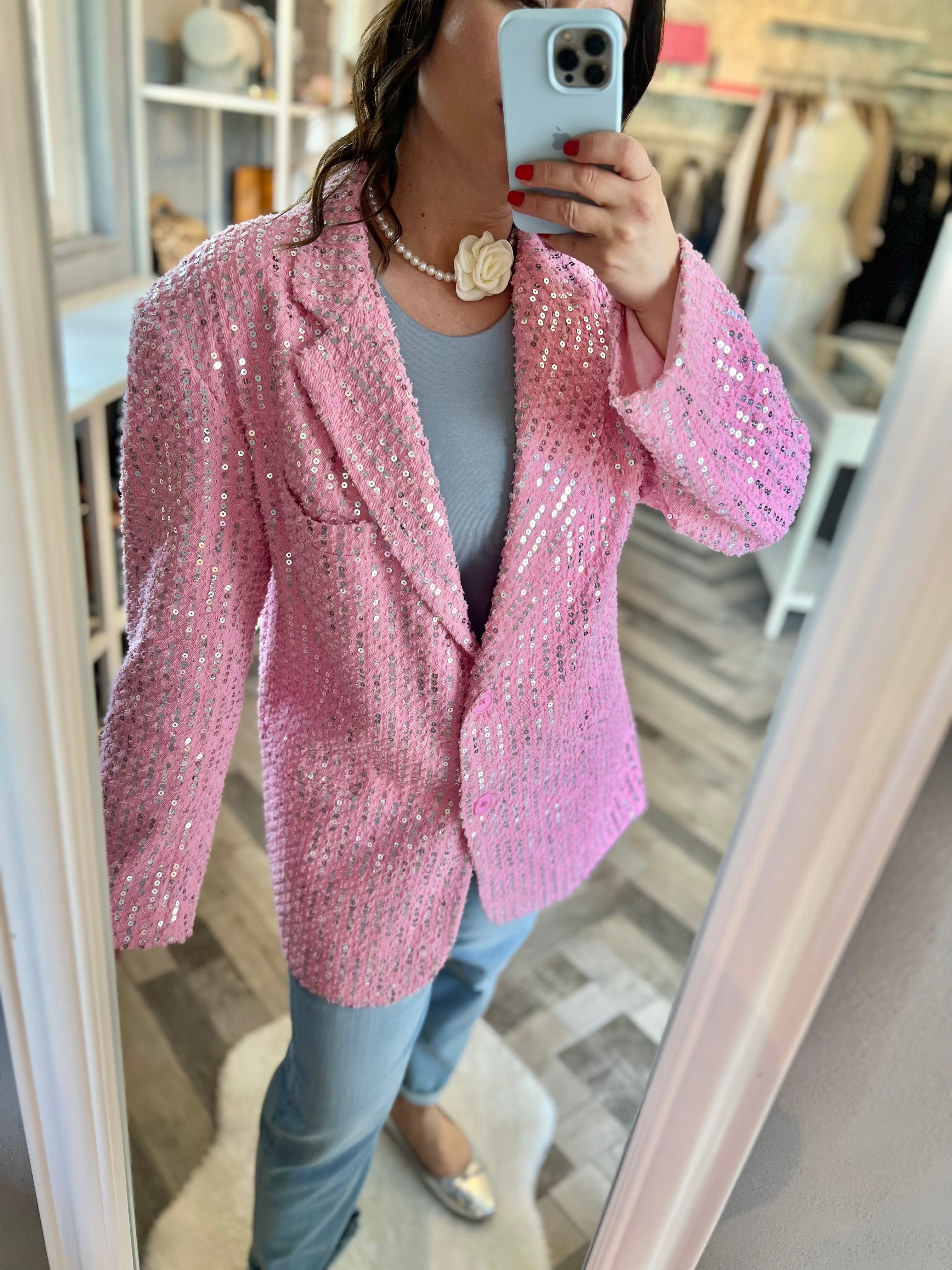 Lumina blazer tweed paillettes