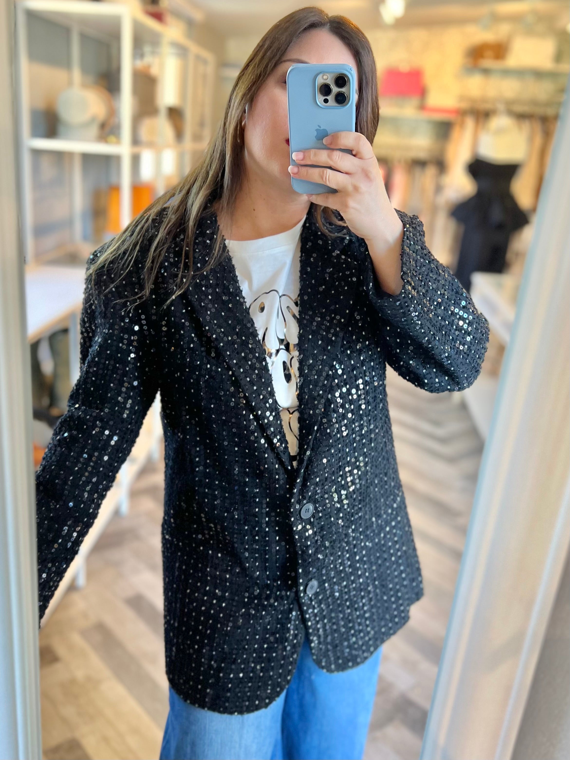 Lumina blazer tweed paillettes