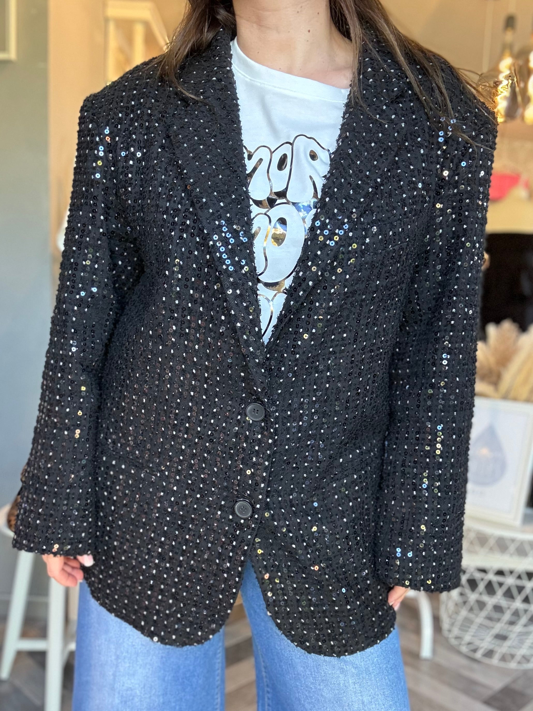 Lumina blazer tweed paillettes