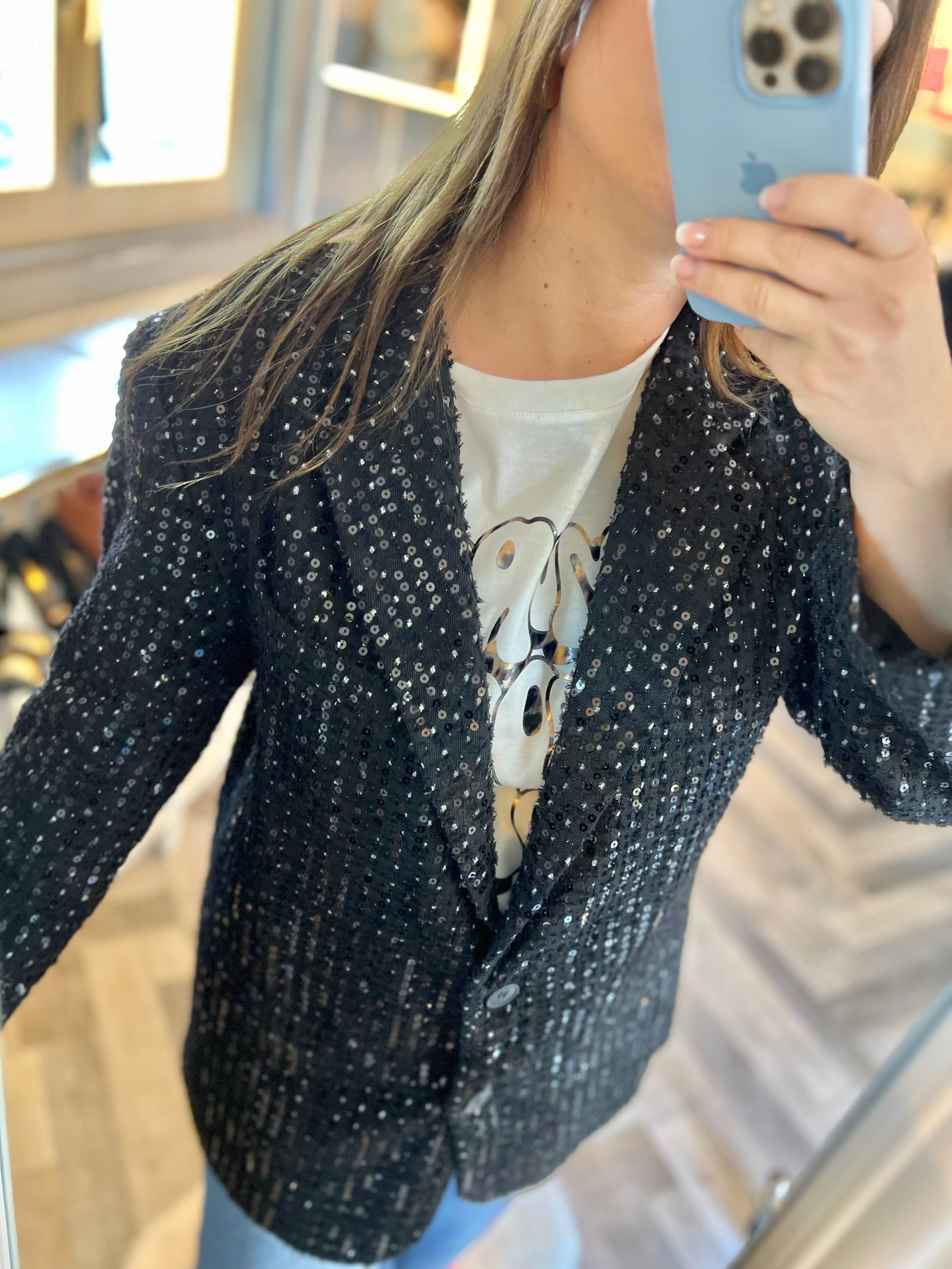 Lumina blazer tweed paillettes