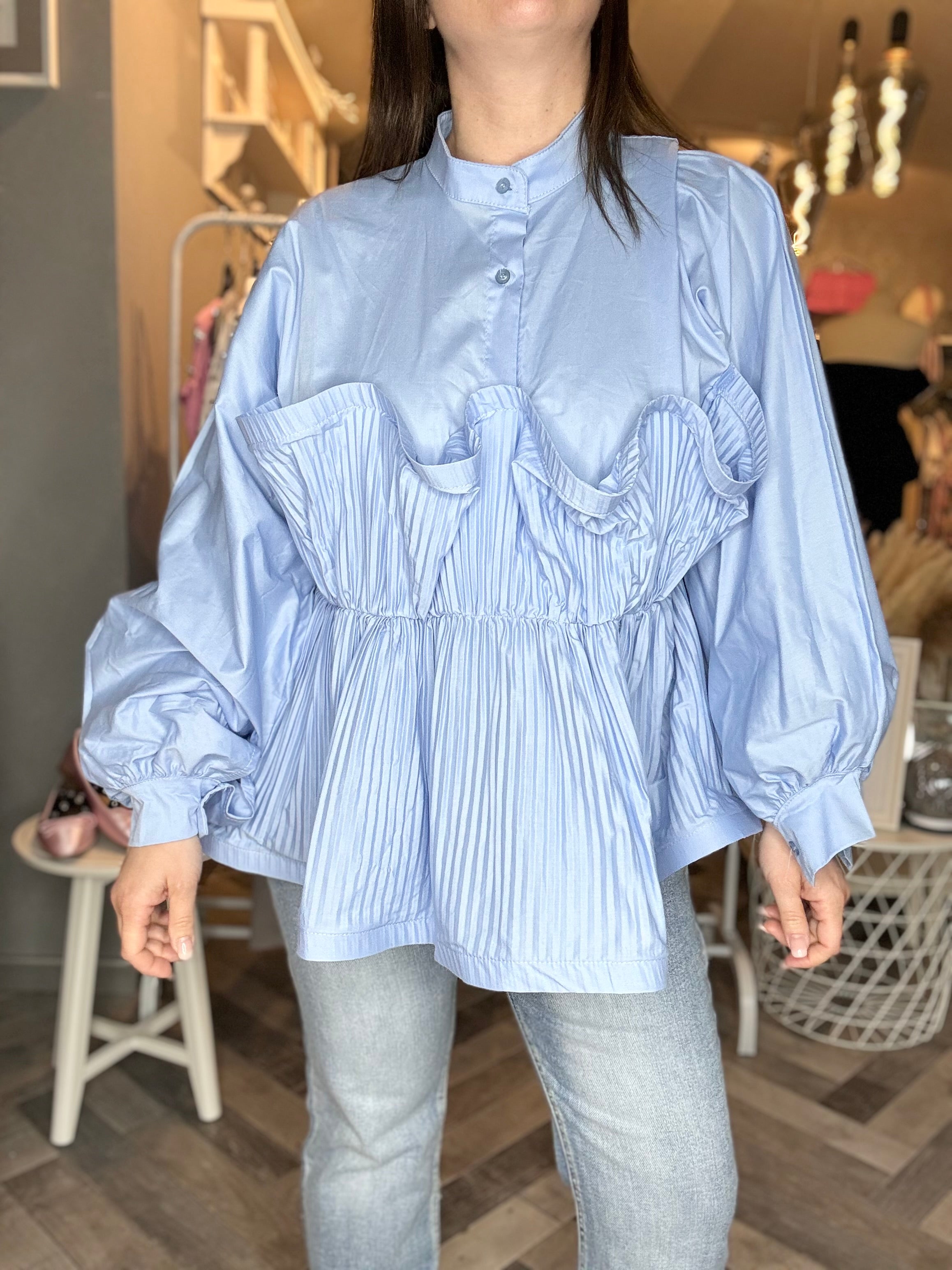 Blusa camicia volants