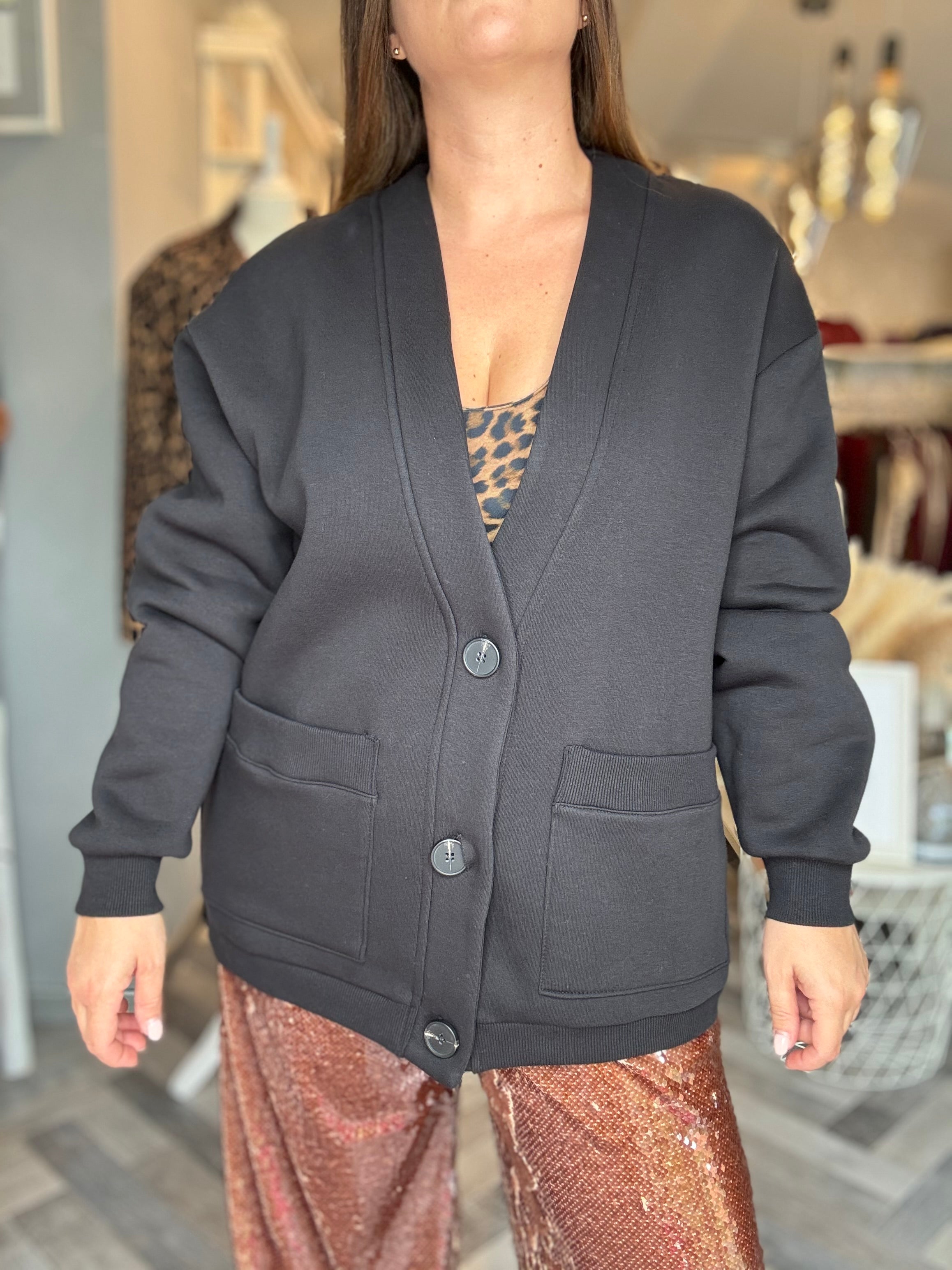 Lumina cardigan felpato