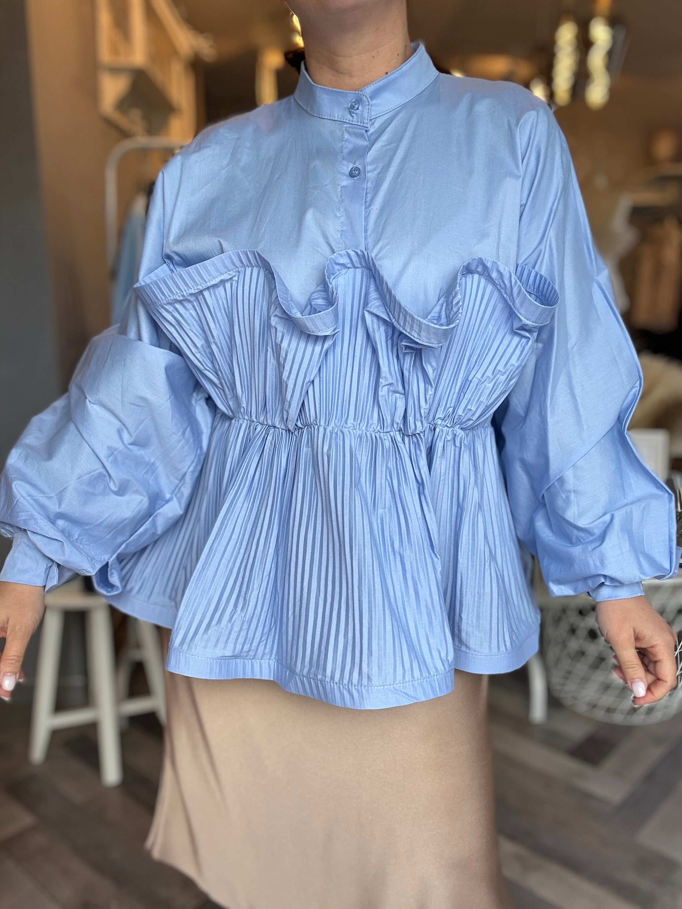 Blusa camicia volants