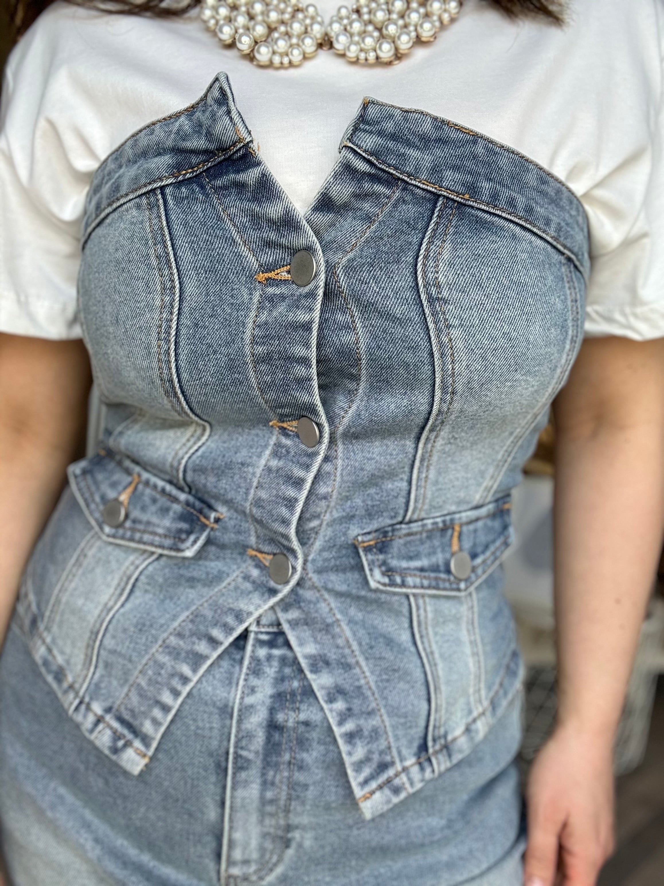 Lumina top bustier jeans