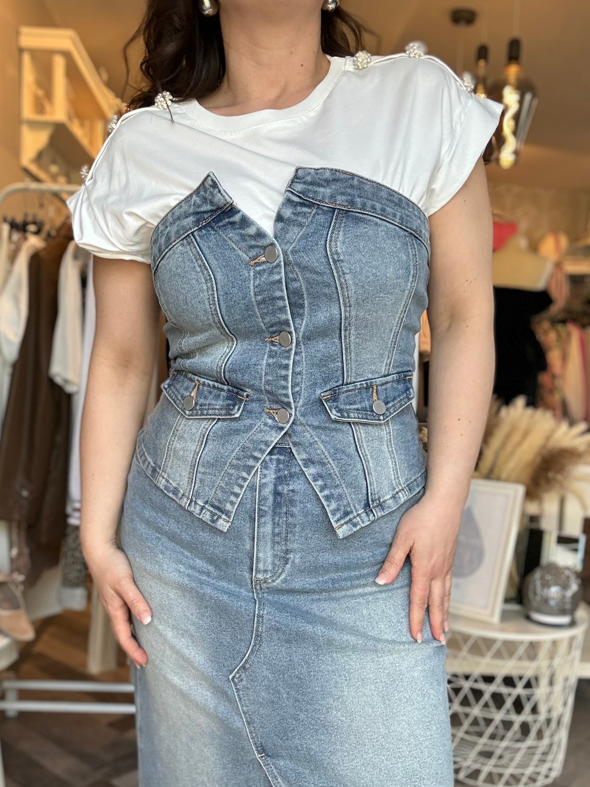 Lumina top bustier jeans