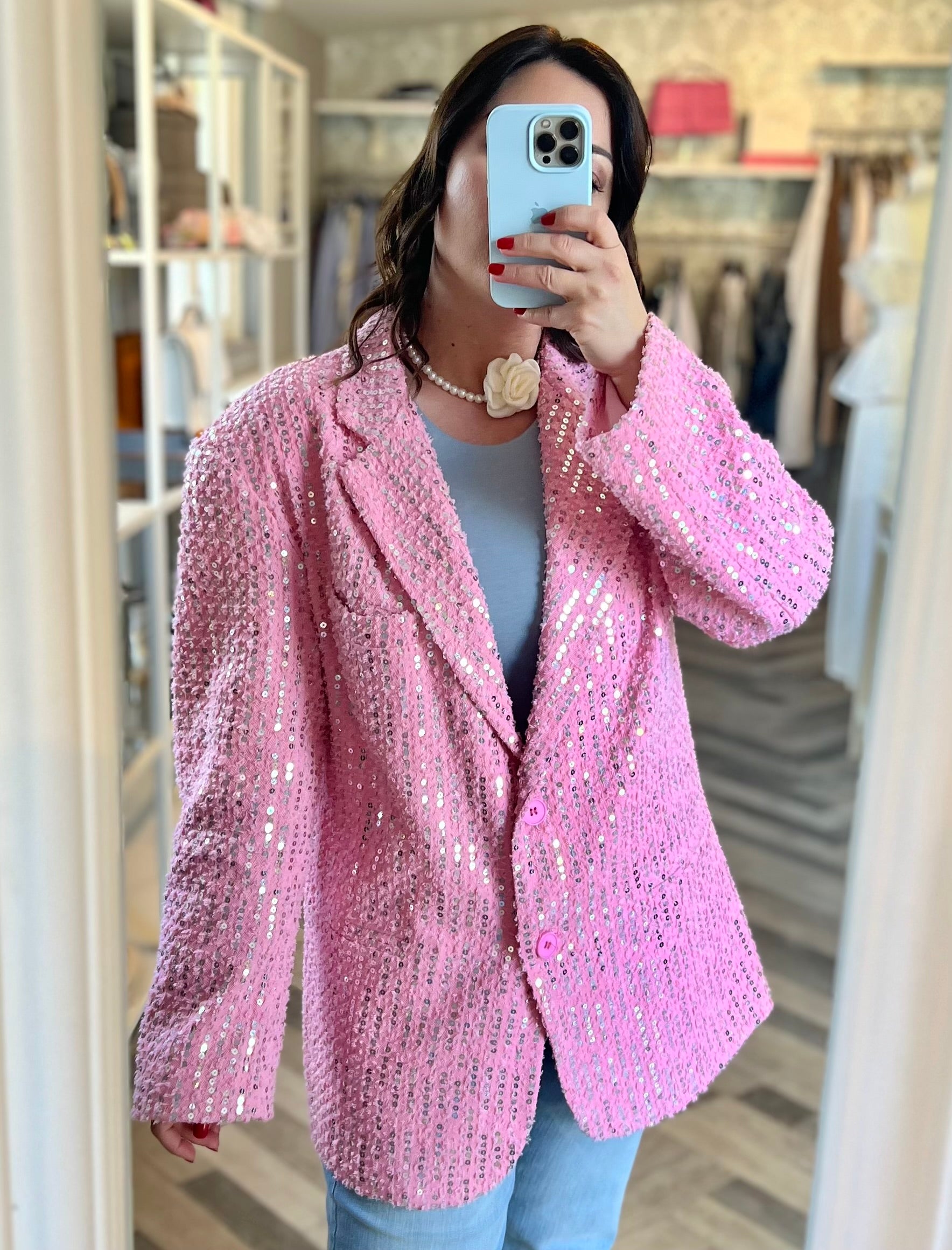 Lumina blazer tweed paillettes