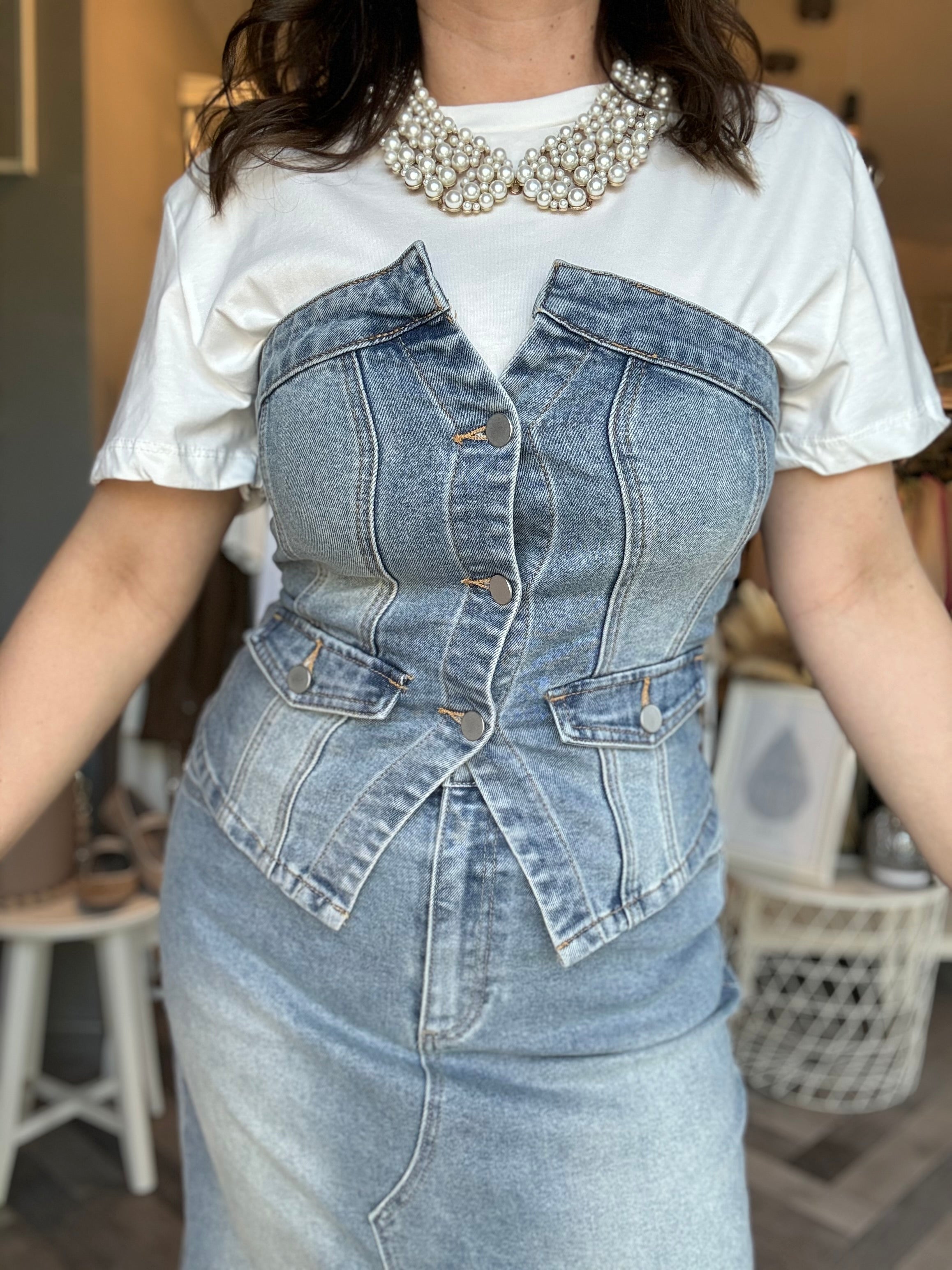 Lumina top bustier jeans