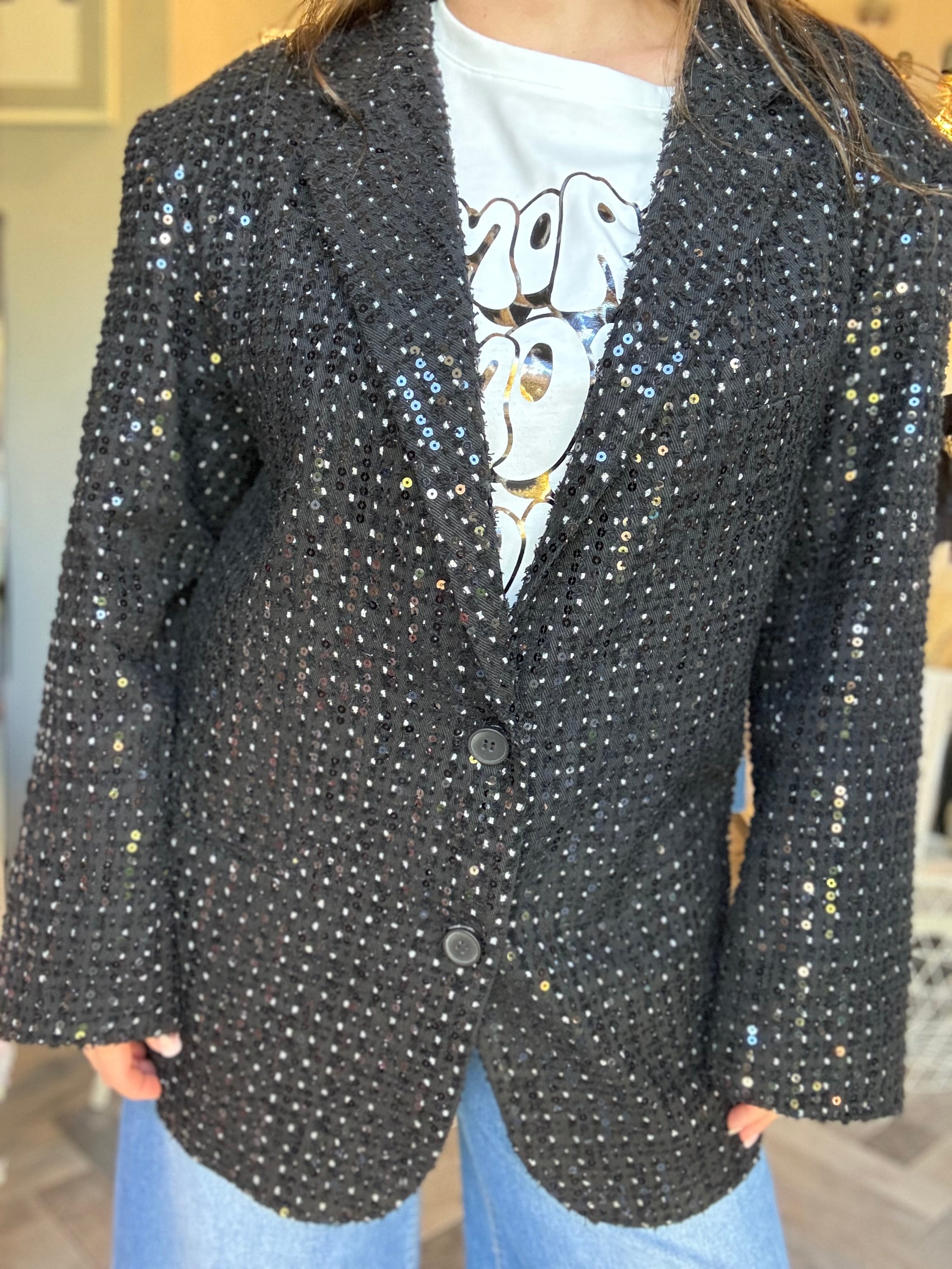 Lumina blazer tweed paillettes