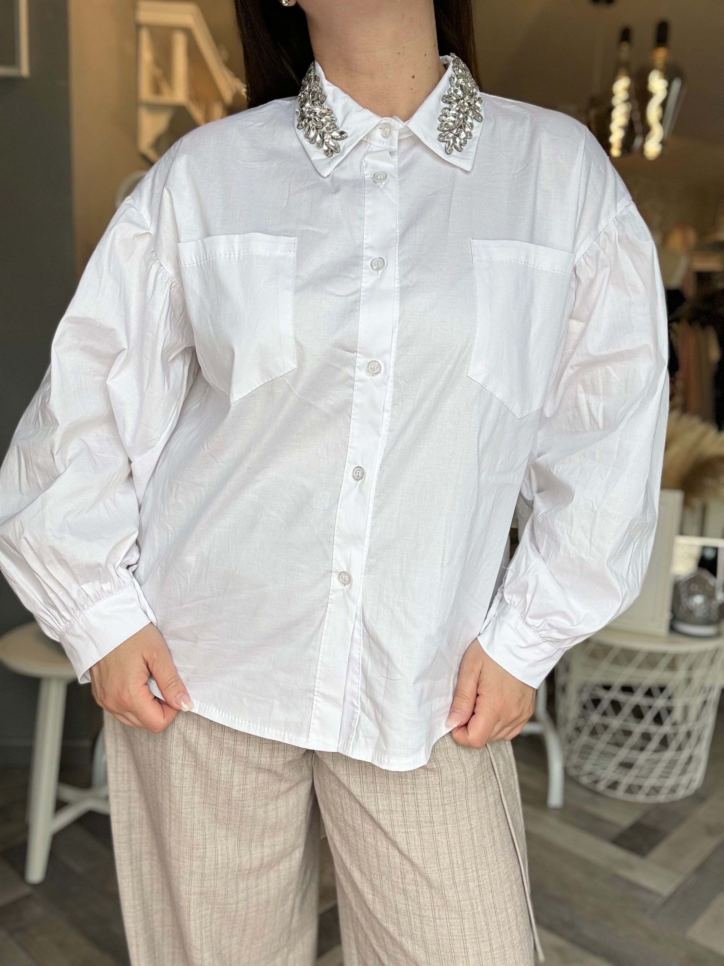 Camicia colletto gioiello