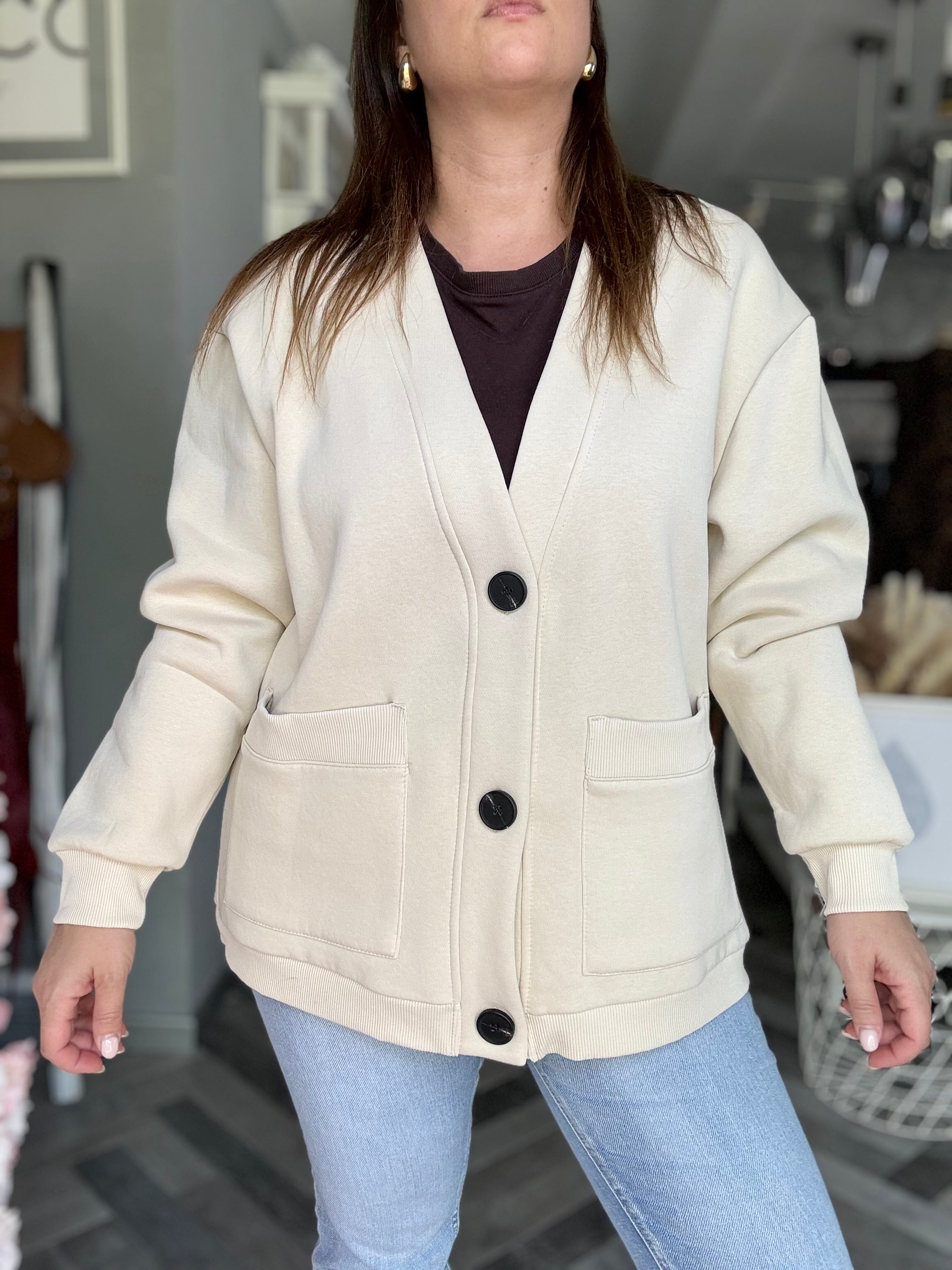 Lumina cardigan felpato