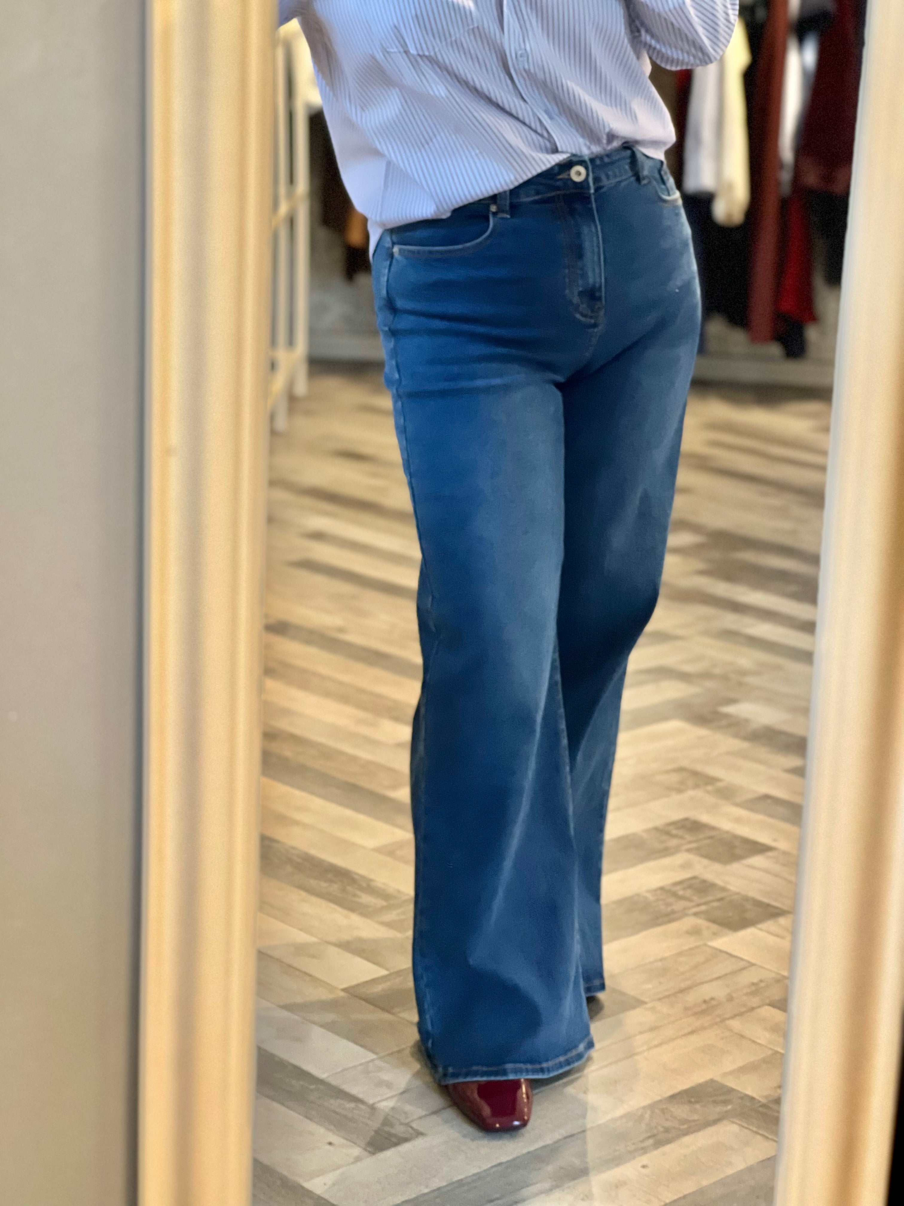 Jeans a palazzo elasticizzato